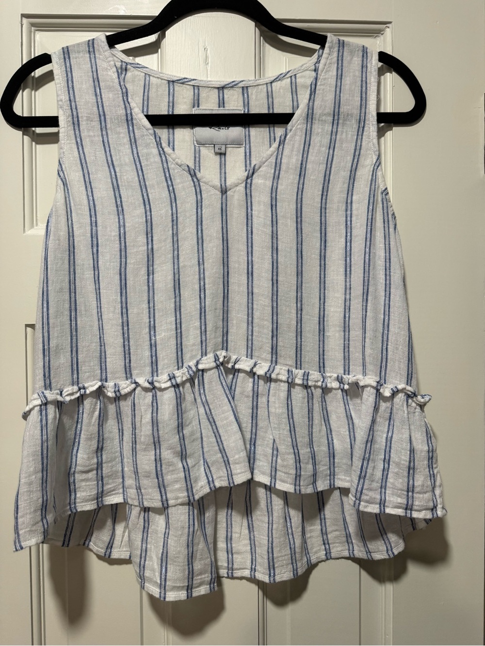 Rails Mira Marine Stripe Peplum Top Size XS